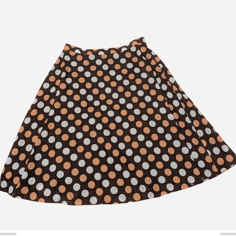 Pre-owned Stylish Polka Dot Skater Skirt - Orange and White - Picture 10 of 10